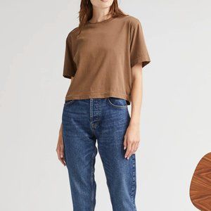 Women's Relaxed Crop Tee in Morning Roast